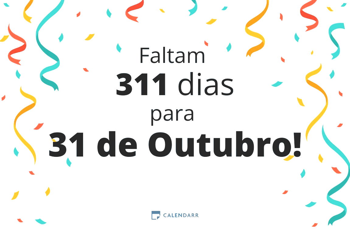 Descubra quantos dias faltam para 31 de Outubro - Calendarr