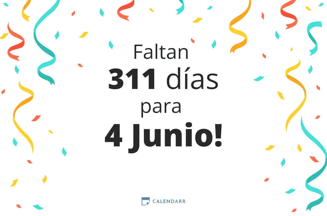 Descubre cuántos días faltan para 4 Junio - Calendarr