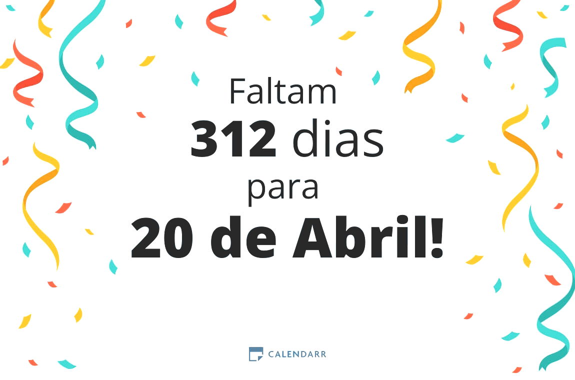 Descubra quantos dias faltam para 20 de Abril - Calendarr