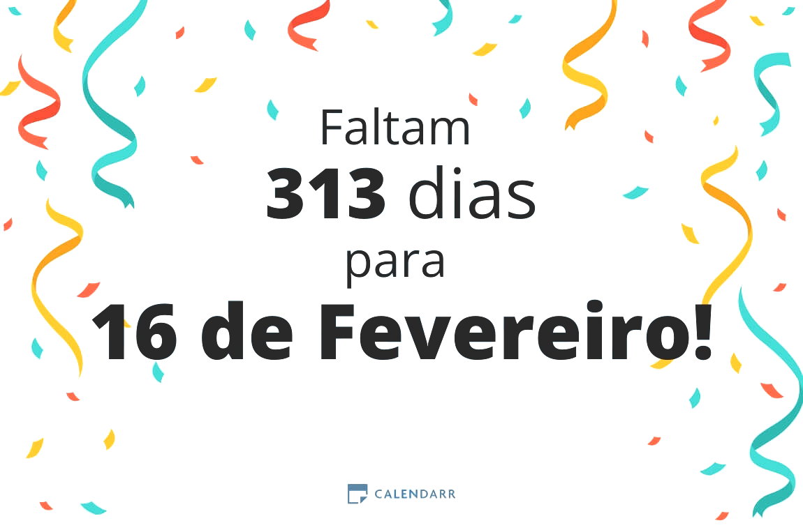 Descobre quantos dias faltam para 16 de Fevereiro - Calendarr