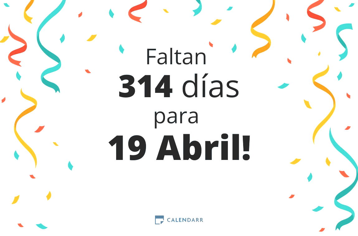 Descubre cuántos días faltan para 19 Abril - Calendarr