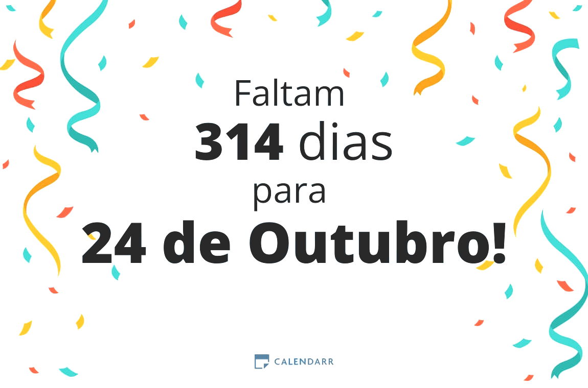 Descubra quantos dias faltam para 24 de Outubro - Calendarr