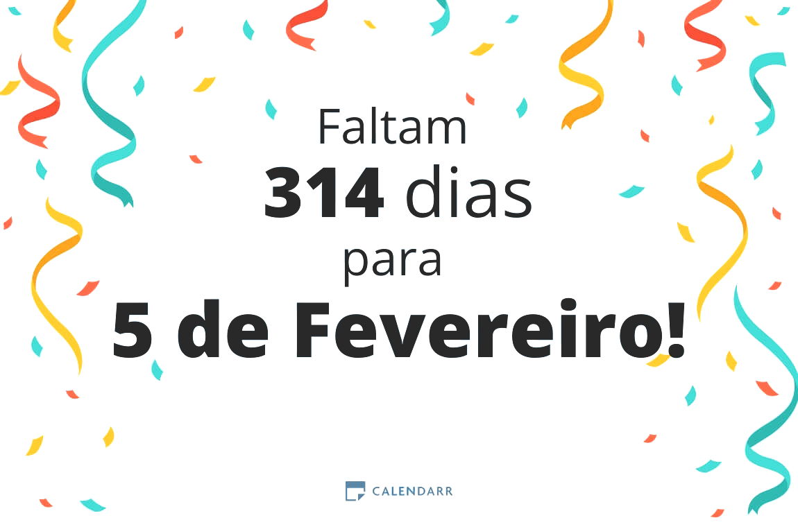 Descubra quantos dias faltam para 5 de Fevereiro - Calendarr