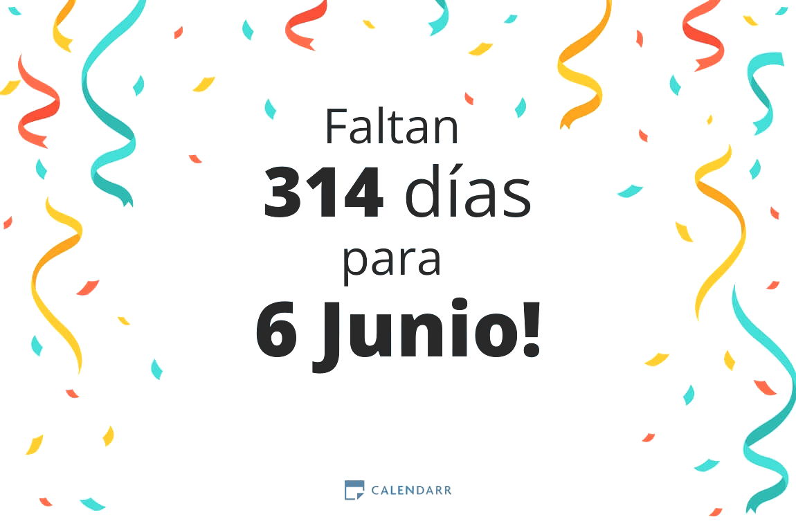 Descubre cuántos días faltan para 6 Junio - Calendarr
