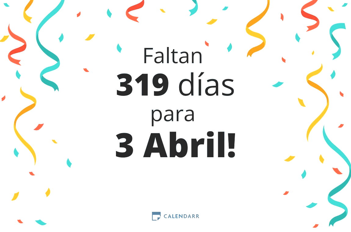 Descubre cuántos días faltan para 3 Abril - Calendarr