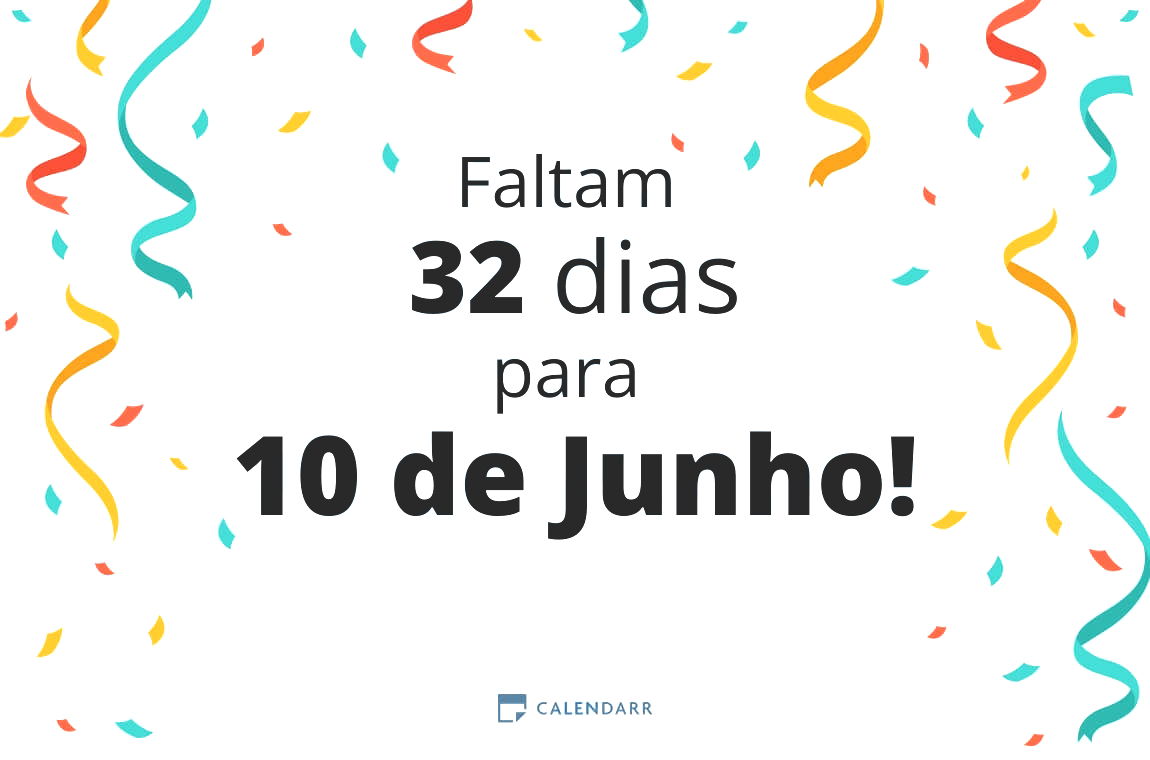 Descubra quantos dias faltam para 10 de Junho - Calendarr