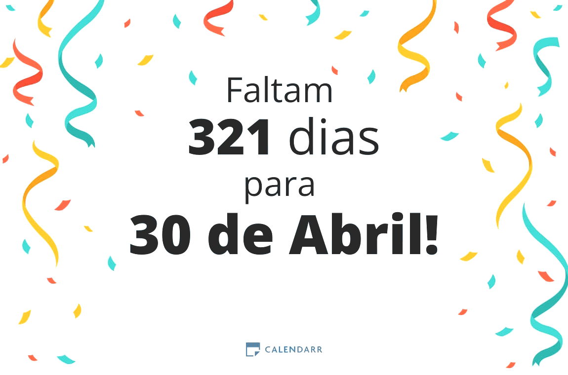 Descobre quantos dias faltam para 30 de Abril - Calendarr