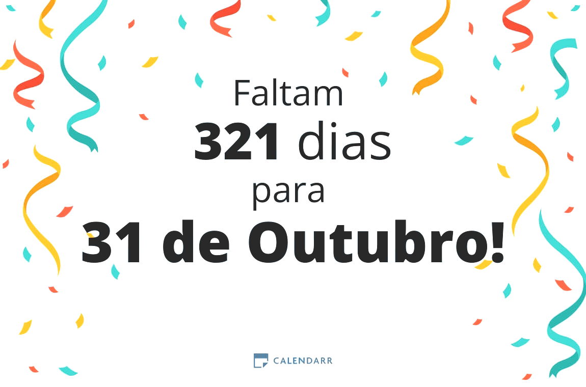 Descubra quantos dias faltam para 31 de Outubro - Calendarr