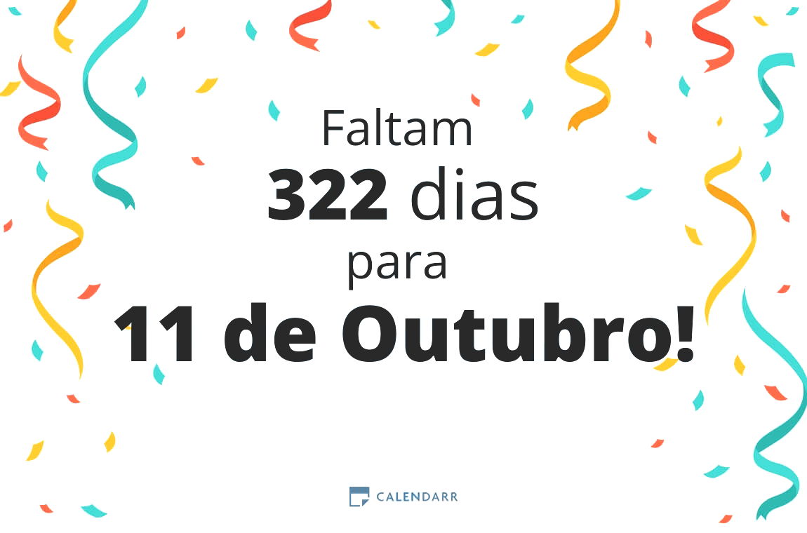 Descubra quantos dias faltam para 11 de Outubro - Calendarr