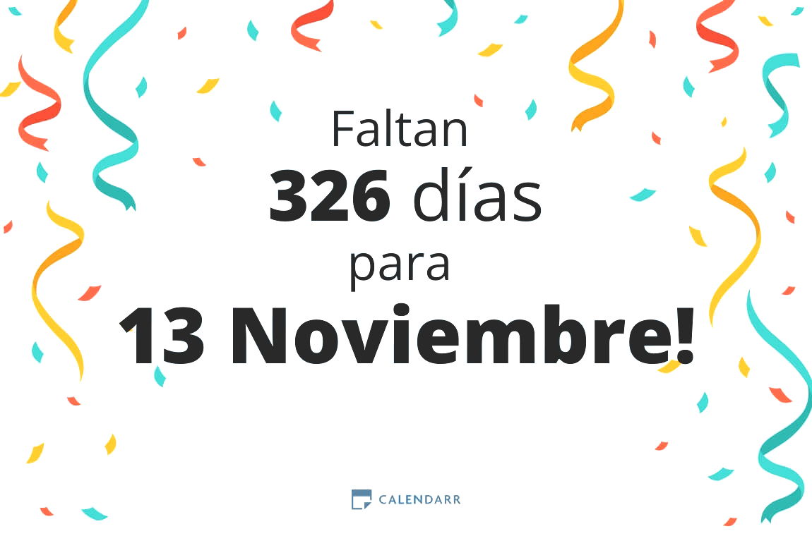 Descubre cuántos días faltan para 13 Noviembre - Calendarr