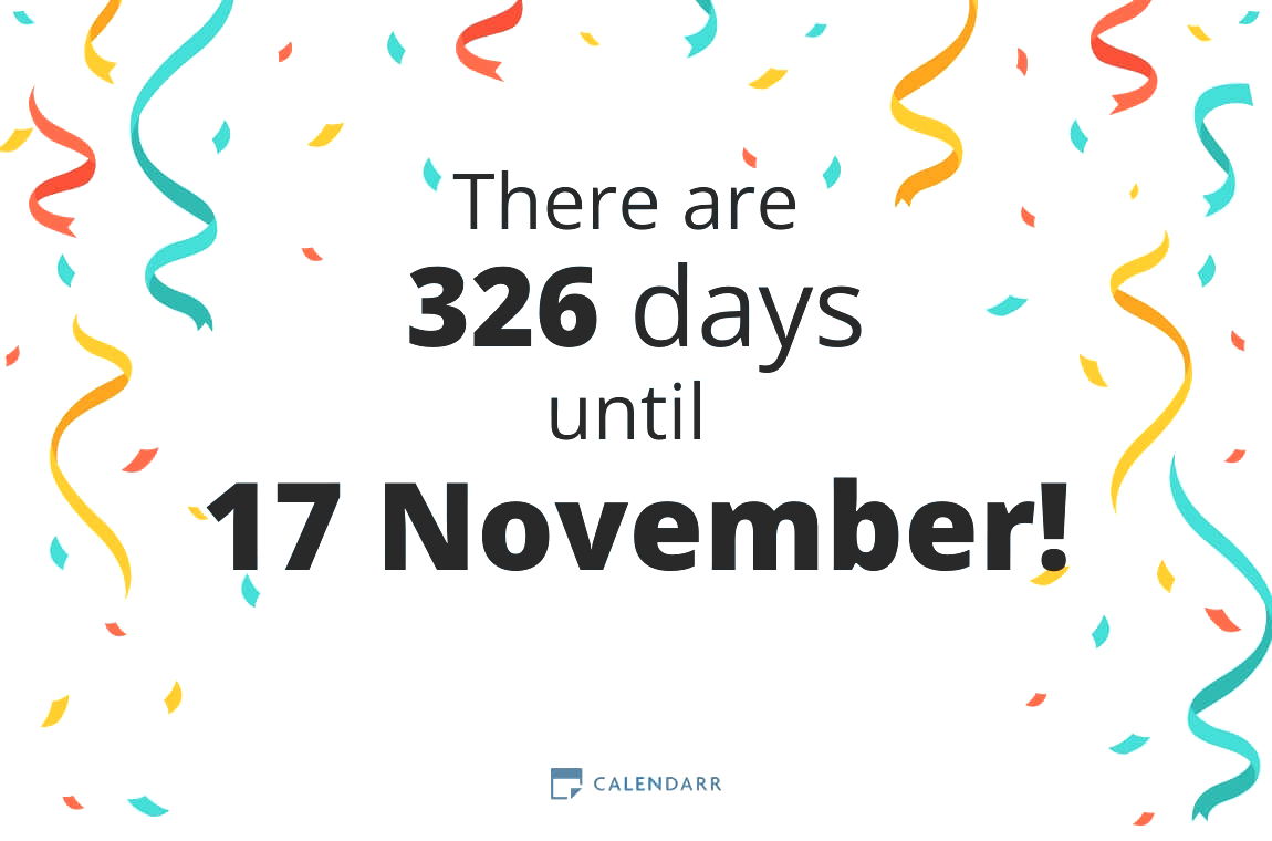 How many days until 17 November - Calendarr