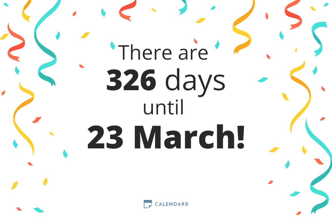How many days until 23 March - Calendarr