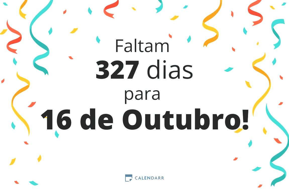 Descubra quantos dias faltam para 16 de Outubro - Calendarr