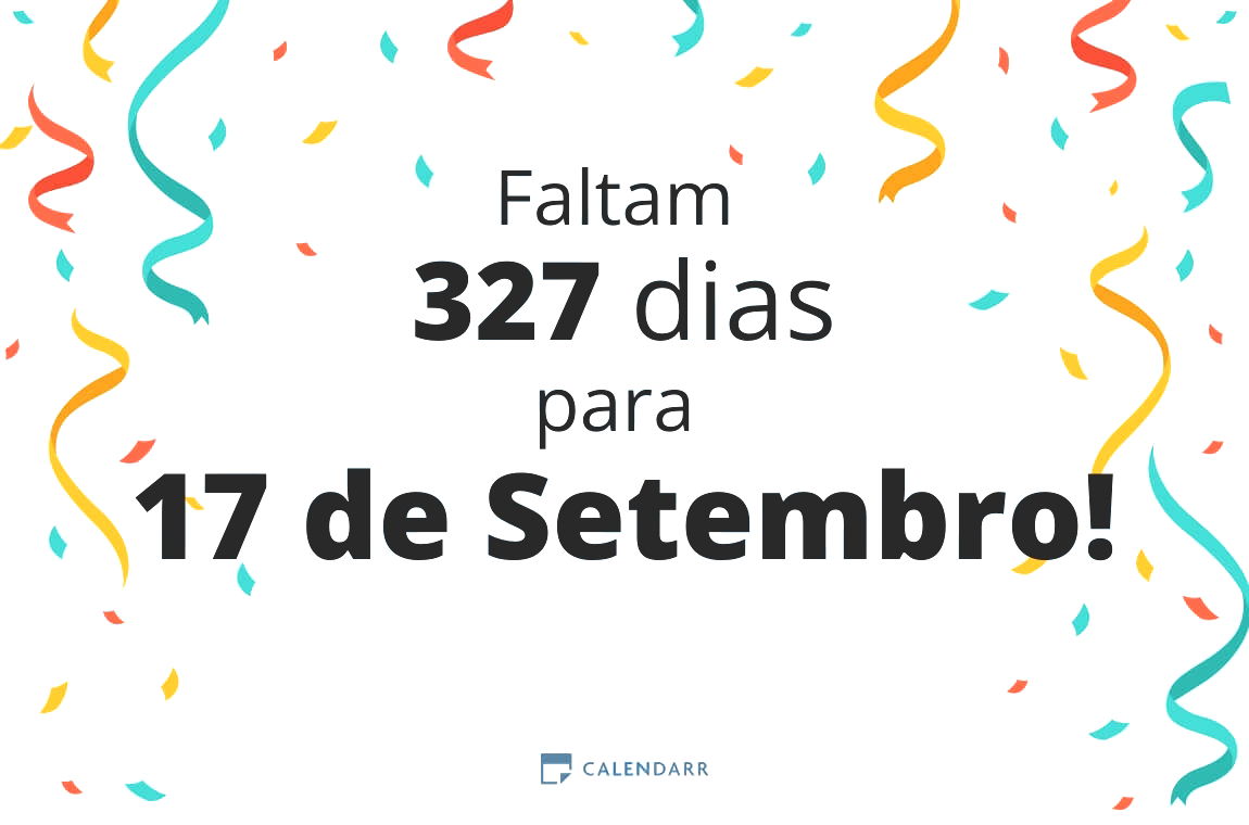 Descobre quantos dias faltam para 17 de Setembro - Calendarr