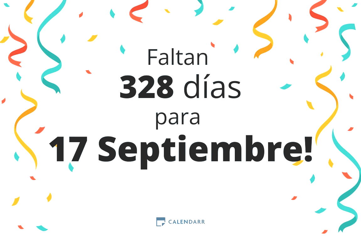 Descubre cuántos días faltan para 17 Septiembre - Calendarr