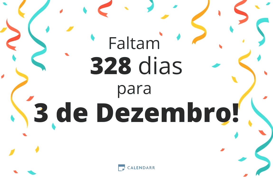 Descobre quantos dias faltam para 3 de Dezembro - Calendarr