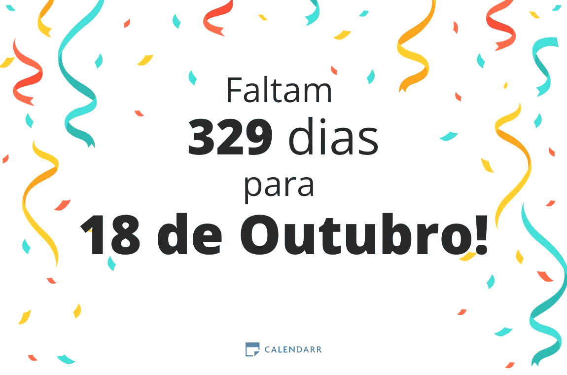 Descubra quantos dias faltam para 18 de Outubro - Calendarr