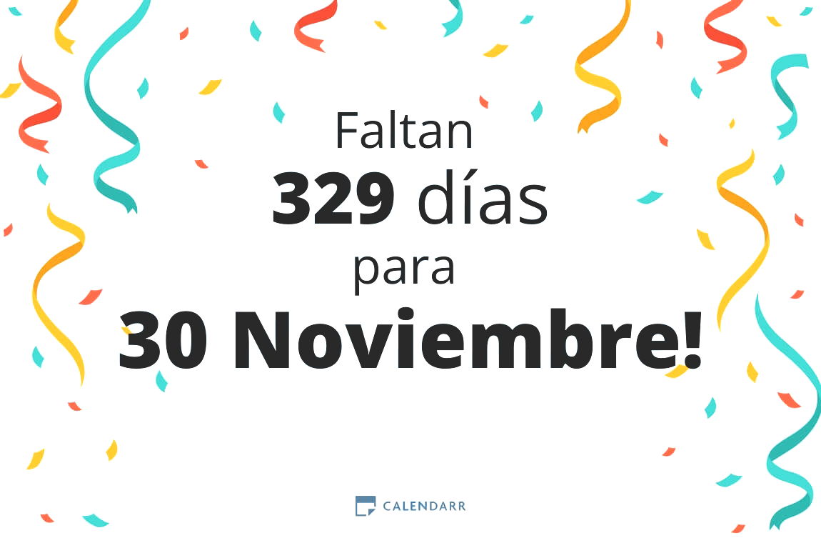 Descubre cuántos días faltan para 30 Noviembre - Calendarr