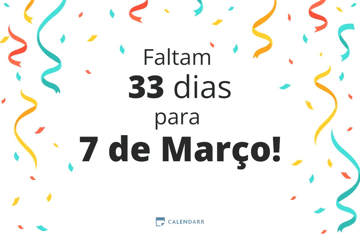 Descobre quantos dias faltam para 7 de Março - Calendarr