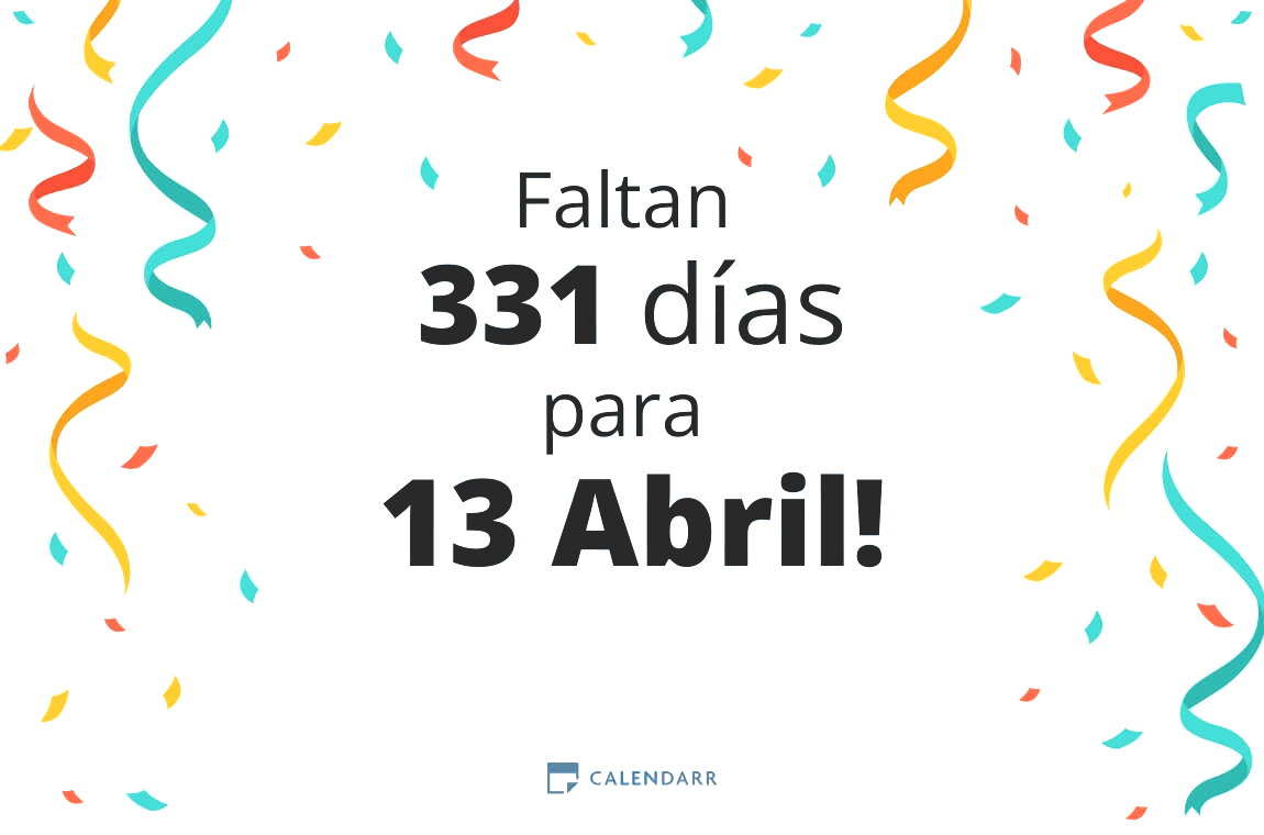 Descubre cuántos días faltan para 13 Abril - Calendarr