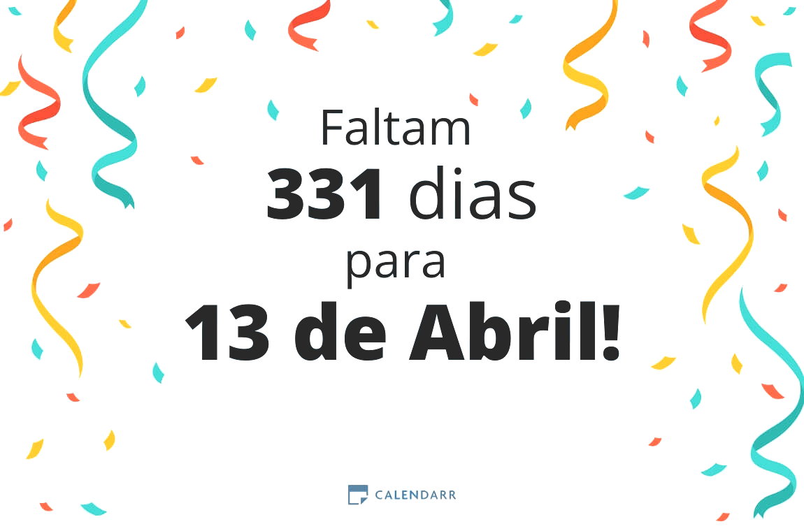 Descobre quantos dias faltam para 13 de Abril - Calendarr