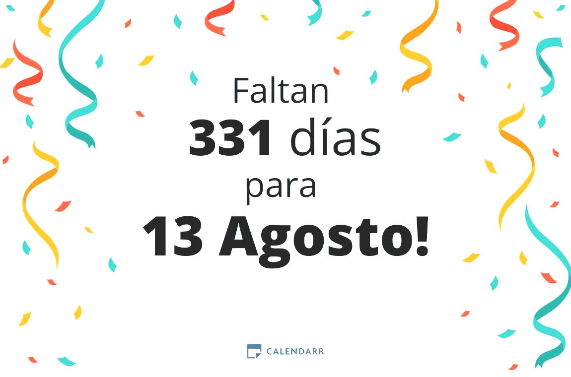 Descubre cuántos días faltan para 13 Agosto - Calendarr