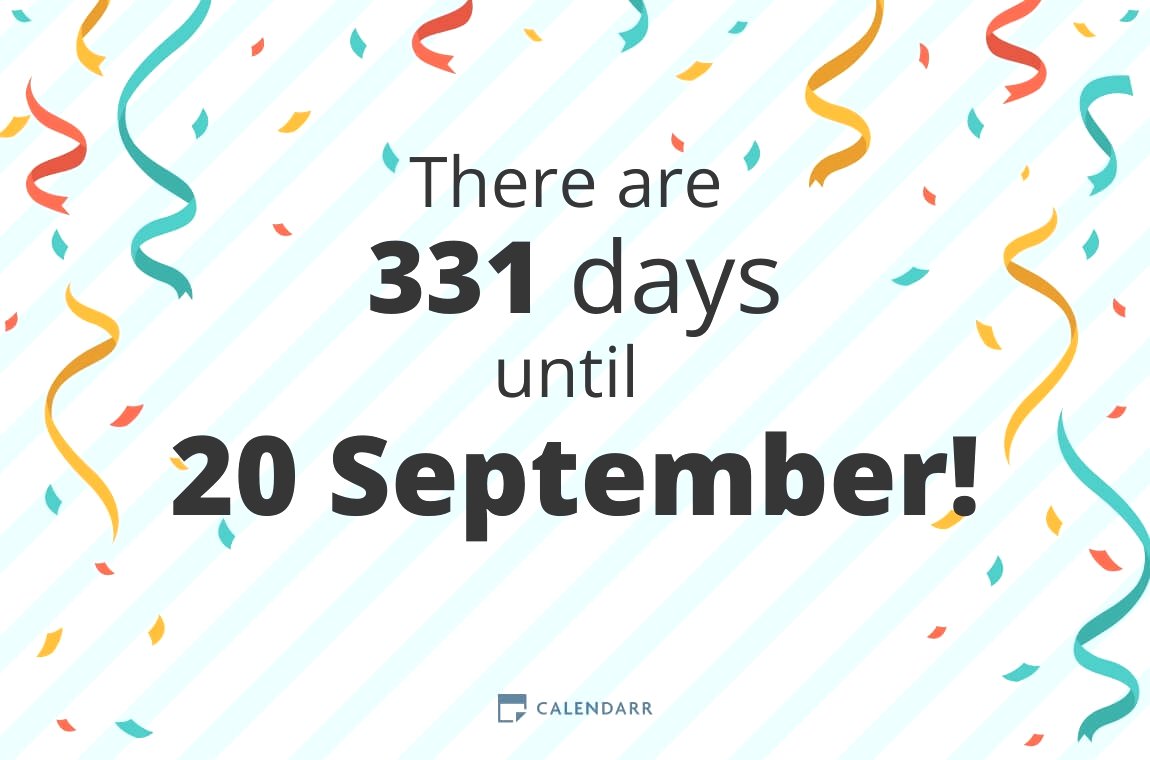 How many days until 20 September Calendarr