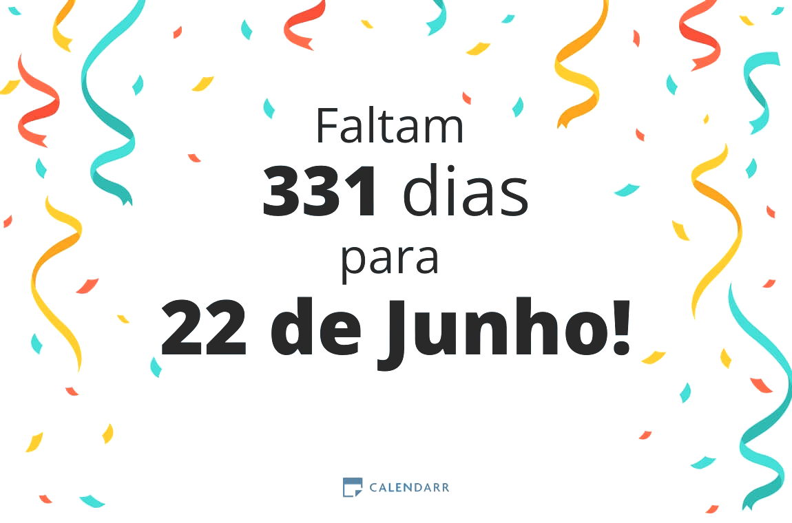 Descobre quantos dias faltam para 22 de Junho - Calendarr