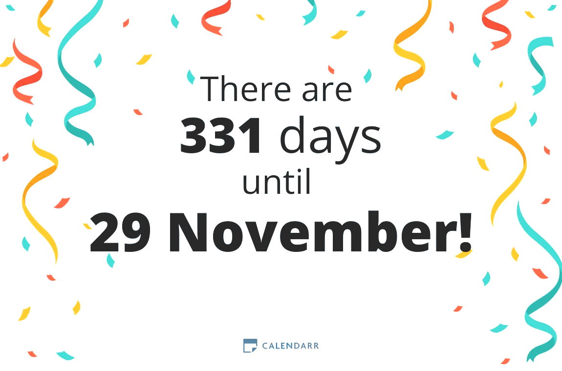 How many days until 29 November - Calendarr