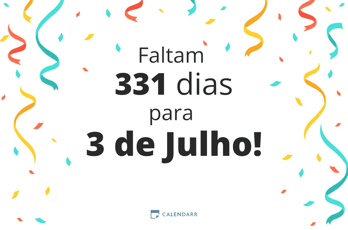 Descobre quantos dias faltam para 3 de Julho - Calendarr