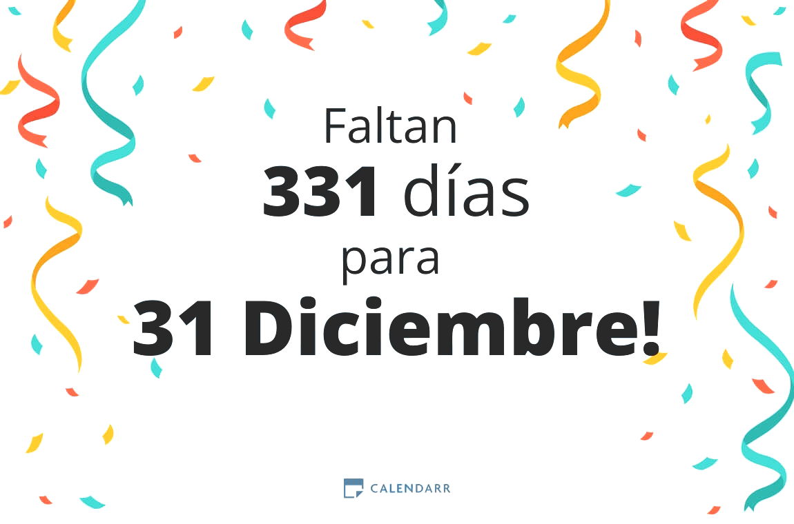 Descubre cuántos días faltan para 31 Diciembre Calendarr