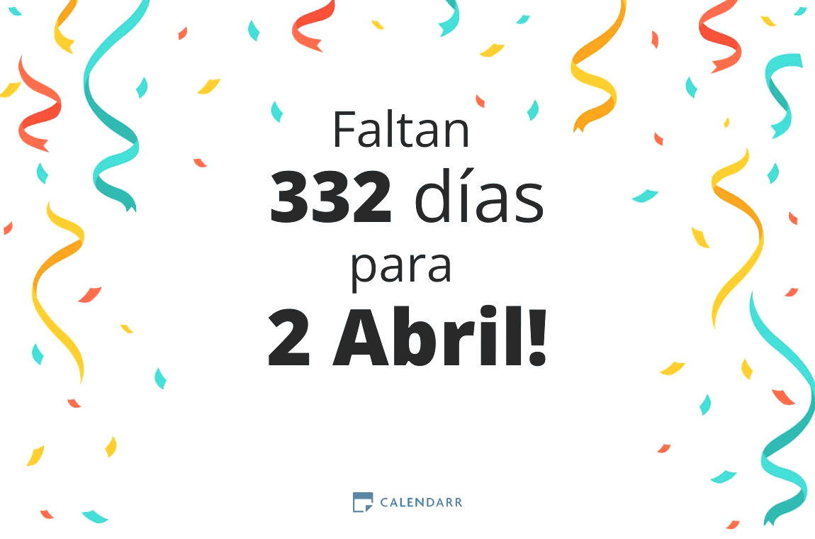 Descubre cuántos días faltan para 2 Abril - Calendarr
