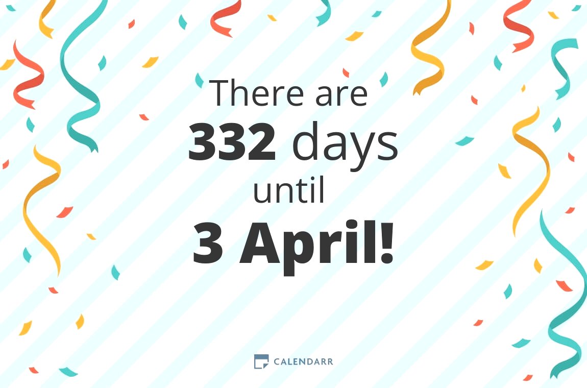 How many days until 3 April - Calendarr