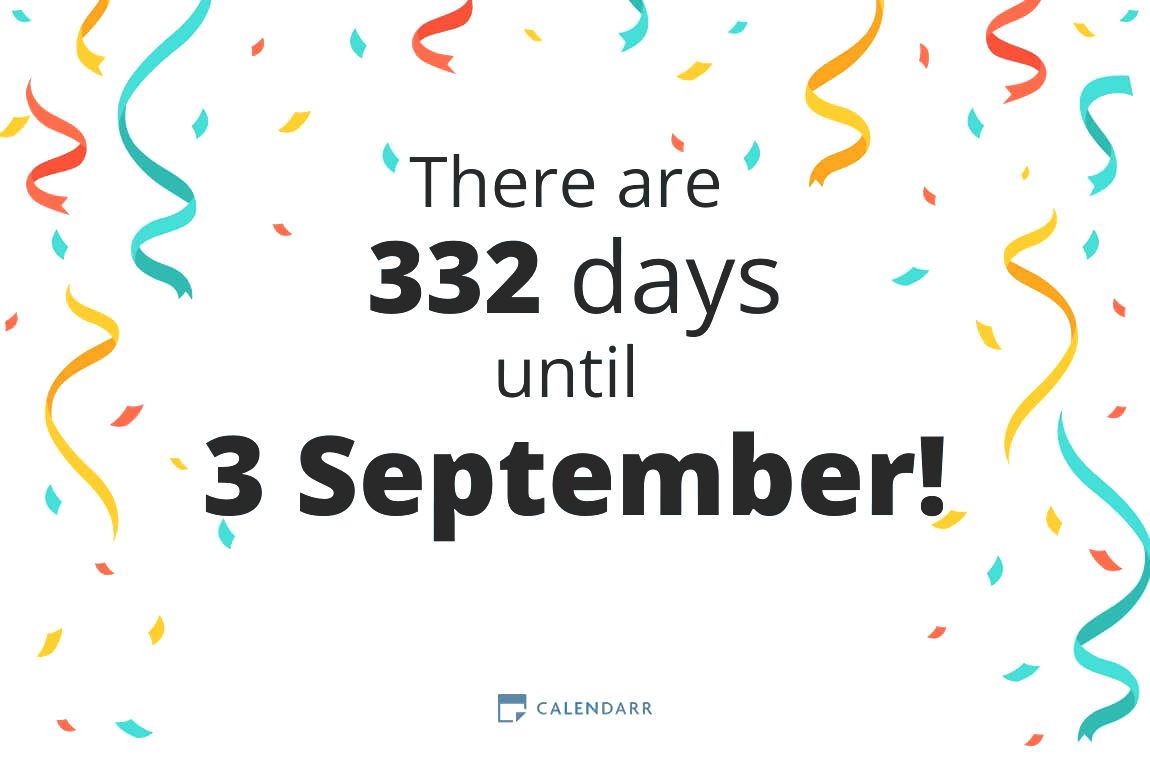 How many days until 3 September - Calendarr