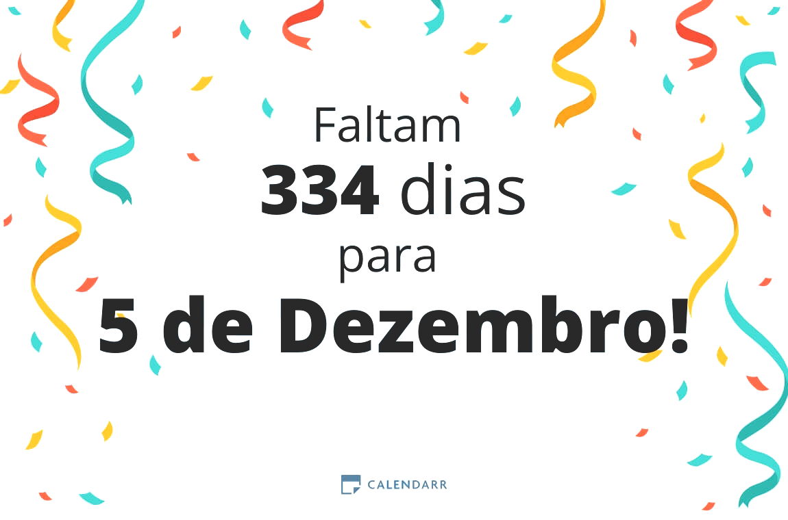 Descubra quantos dias faltam para 5 de Dezembro - Calendarr