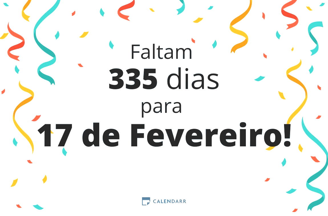 Descobre quantos dias faltam para 17 de Fevereiro - Calendarr