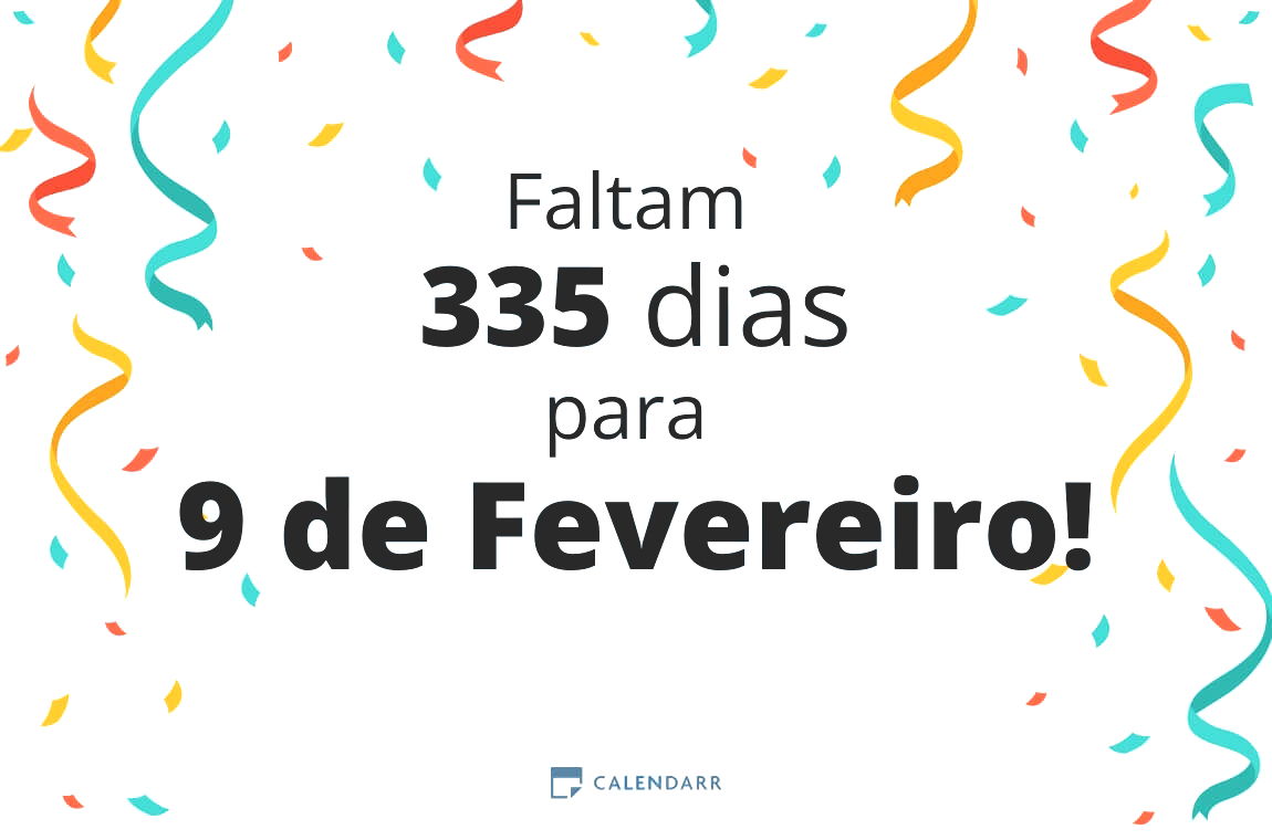 Descubra quantos dias faltam para 9 de Fevereiro - Calendarr