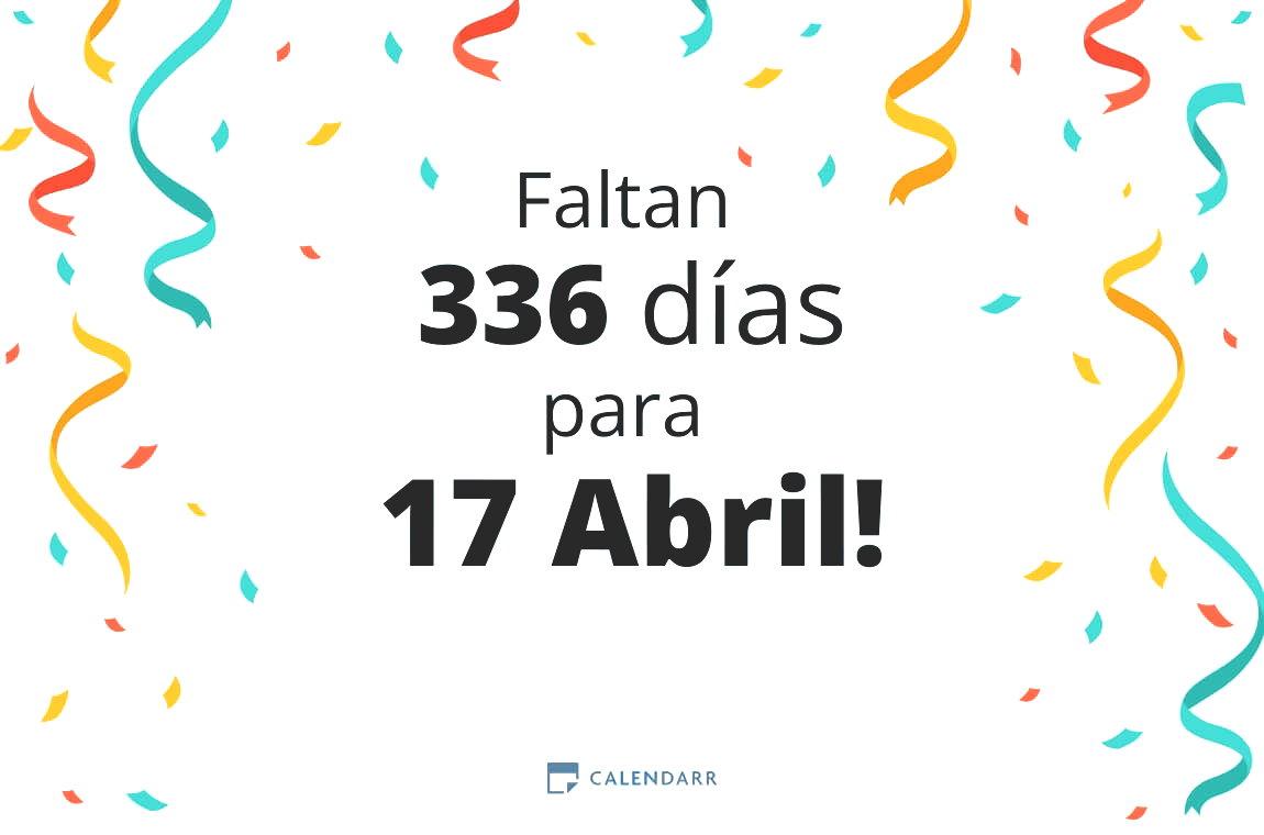 Descubre cuántos días faltan para 17 Abril - Calendarr