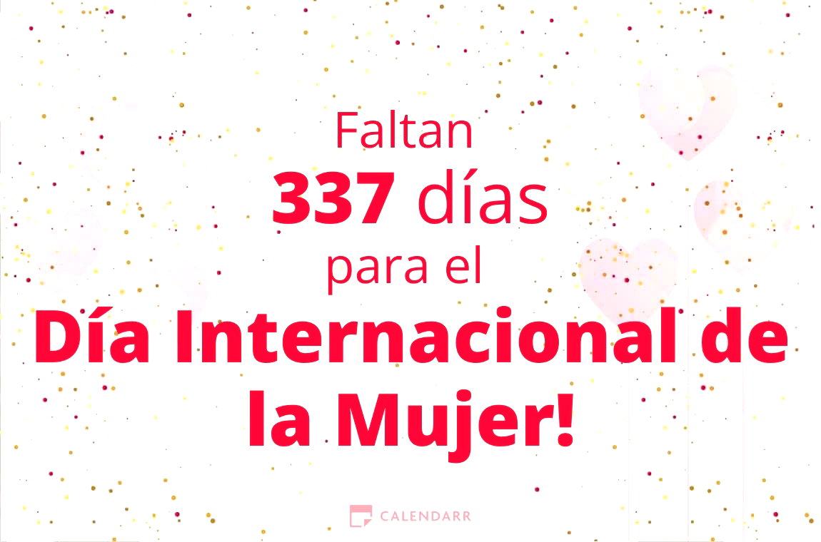Descubre cuántos días faltan para  el Día Internacional de la Mujer - Calendarr