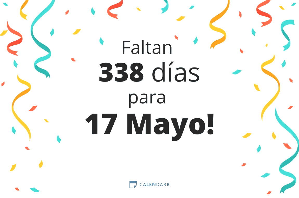 Descubre cuántos días faltan para 17 Mayo - Calendarr