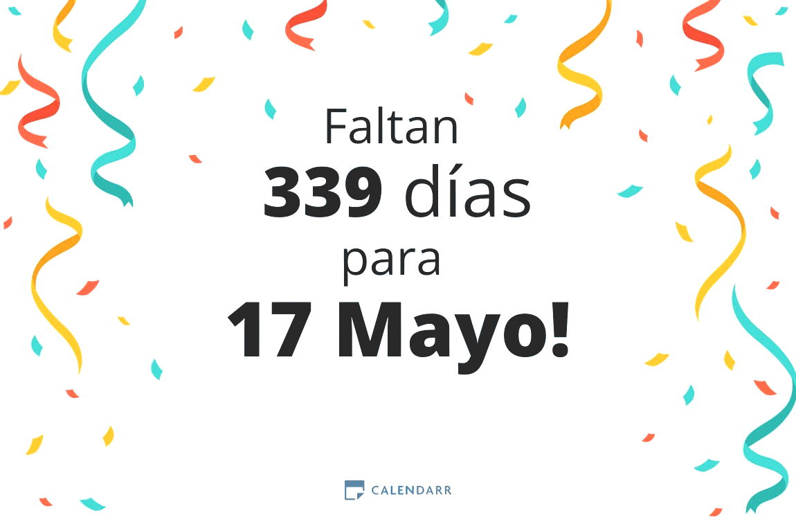 Descubre cuántos días faltan para 17 Mayo - Calendarr