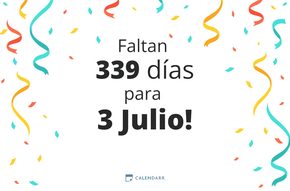 Descubre cuántos días faltan para 3 Julio - Calendarr