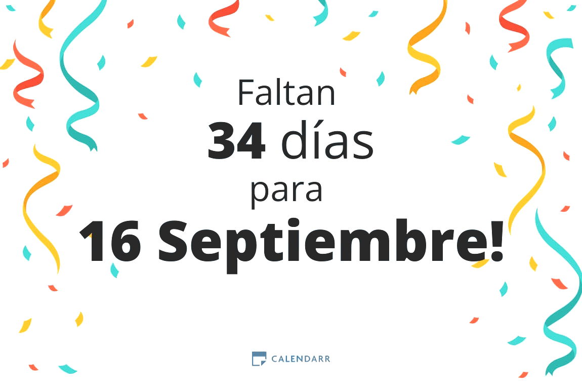 Descubre cuántos días faltan para 16 Septiembre - Calendarr