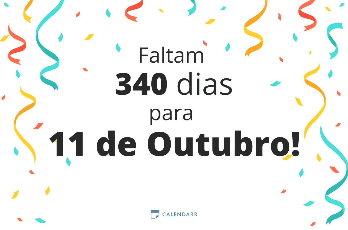 Descubra quantos dias faltam para 11 de Outubro - Calendarr