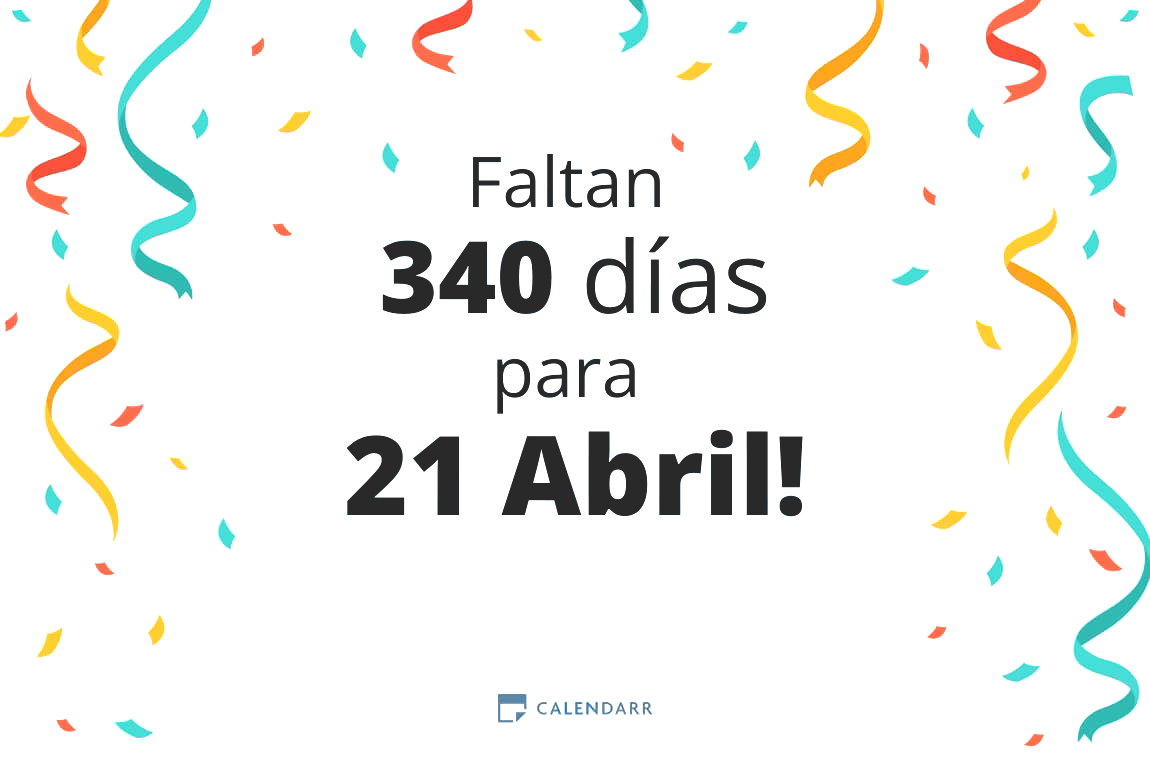 Descubre cuántos días faltan para 21 Abril - Calendarr