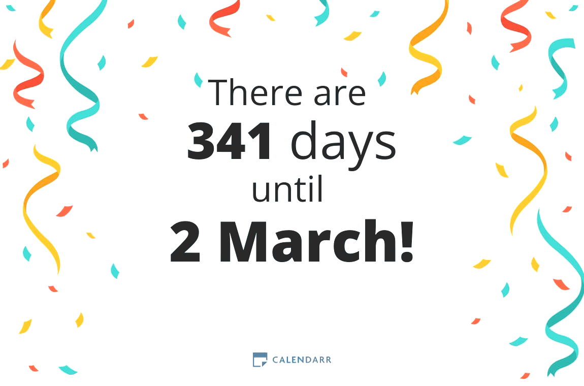 How many days until 2 March - Calendarr