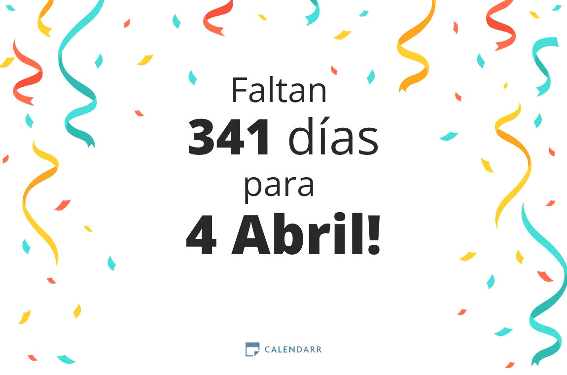 Descubre cuántos días faltan para 4 Abril - Calendarr
