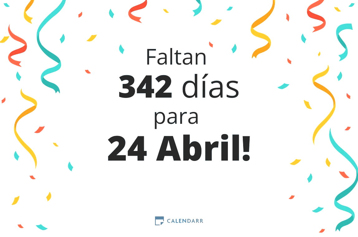 Descubre cuántos días faltan para 24 Abril - Calendarr