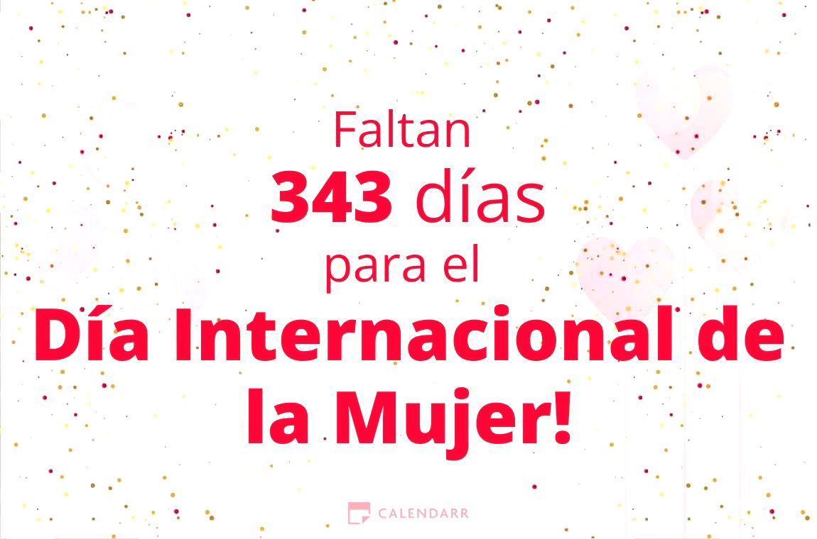 Descubre cuántos días faltan para  el Día Internacional de la Mujer - Calendarr