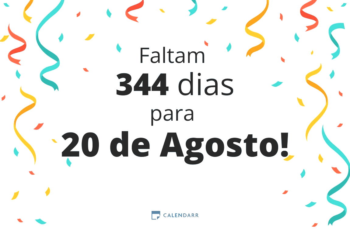 Descubra quantos dias faltam para 20 de Agosto - Calendarr